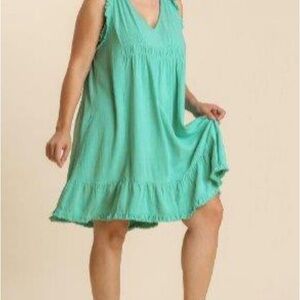 Women's aqua/teal sleeveless Umgee dress NWT